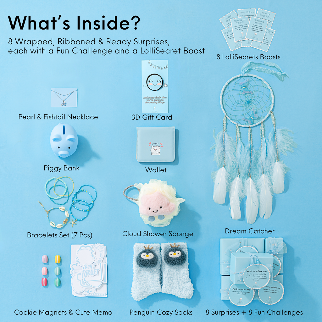 Blue LolliBox Gift Set for Girls 8-14 | Happy Lolli