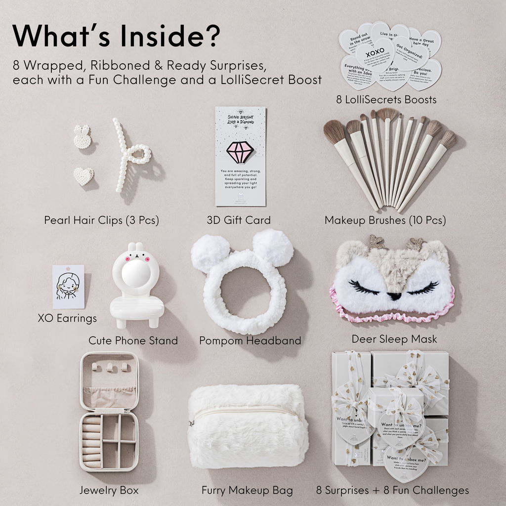 White LolliBox Gift Set for Girls Ages 10–18 | Happy Lolli