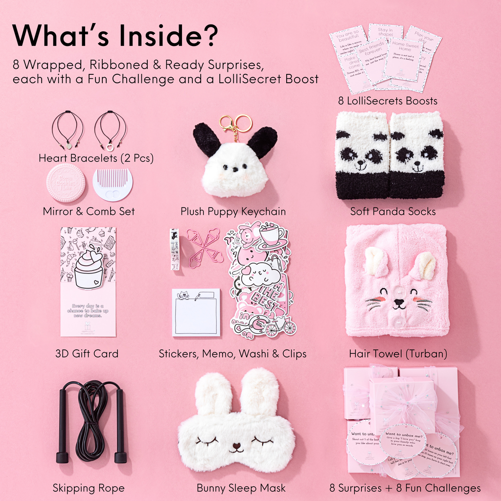 Pink LolliBox Gift Set for Girls Ages 8-14 | Happy Lolli